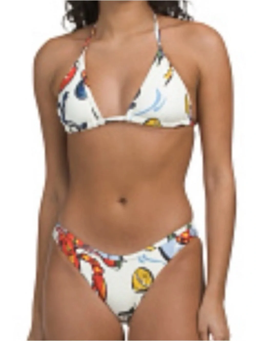VACANCY CO LOBSTER NANTUCKET Print Triangle Bikini Set -NWT! L